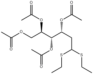 3-O,4-O,5-O,6-O-Tetraacetyl-2-deoxy-D-arabino-hexose diethyl dithioacetal Struktur