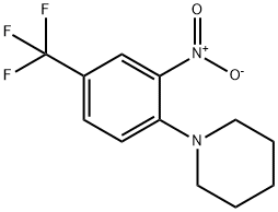 1-[2-ニトロ-4-(トリフルオロメチル)フェニル]ピペリジン 化学構造式