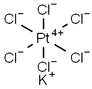 ヘキサクロロ白金(Ⅳ)酸カリウム 化学構造式