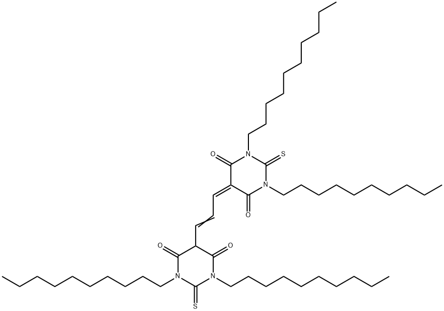 1,3-DIDECYL-5-[3-(1,3-DIDECYLHEXAHYDRO-4,6-DIOXO-2-THIOXO-5-PYRIMIDINYL)-2-PROPENYLIDENE]DIHYDRO-2-THIOXO-4,6-(1H,5H)-PYRIMIDINEDIONE Structure