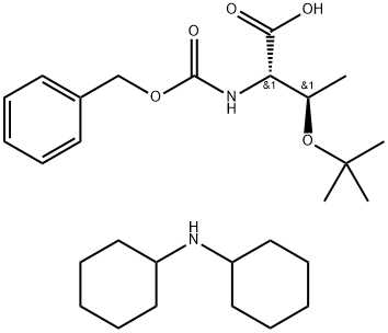 N-(ベンジルオキシカルボニル)-O-tert-ブチル-L-トレオニン・ジシクロヘキシルアミン 化学構造式