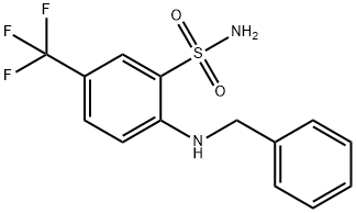 2-BENZYLAMINO-5-TRIFLUOROMETHYL-BENZENESULFONAMIDE Struktur