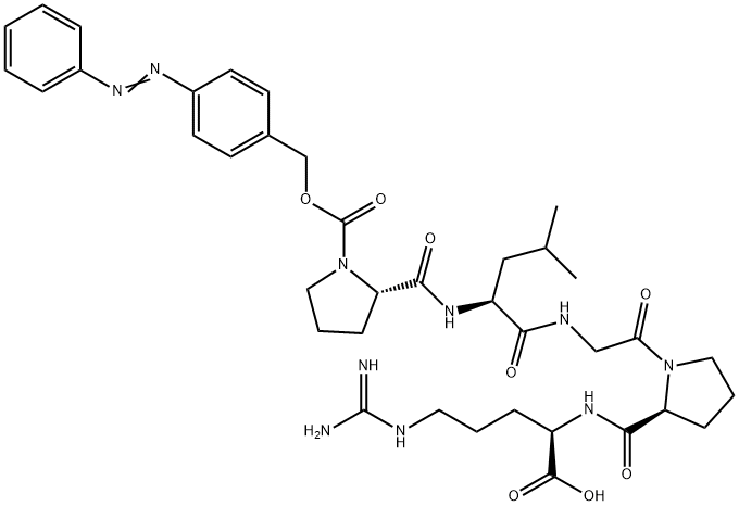 (4-フェニルアゾベンジルオキシカルボニル)-L-Pro-L-Leu-Gly-L-Pro-D-Arg-OH 化学構造式