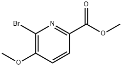 6-ブロモ-5-メトキシピコリン酸メチル 化学構造式