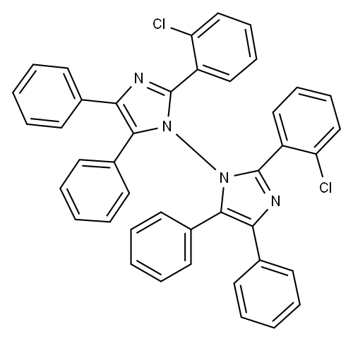 2,2'-Bis(2-dichlorophenyl)-4,4'5,5'-tetraphenyl-1,2'-biimidazole  Struktur