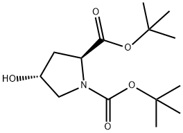 (2S,4R)-双-叔丁基4-羟基吡咯烷-1,2-二甲酸酯, 170850-75-6, 结构式