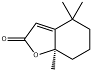 (R)-5,6,7,7a-テトラヒドロ-4,4,7a-トリメチルベンゾフラン-2(4H)-オン 化学構造式