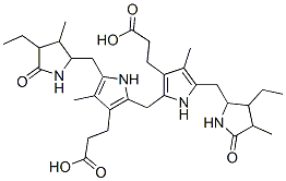 (2R,3R,4S,16S,17R,18R)-2,17-ジエチル-1,2,3,4,5,10,15,16,17,18,19,22,23,24-テトラデカヒドロ-3,7,13,18-テトラメチル-1,19-ジオキソ-21H-ビリン-8,12-ジプロパン酸 化学構造式