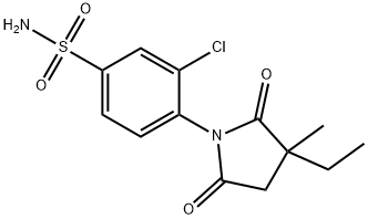 2-エチル-2-メチル-N-(2-クロロ-4-スルファモイルフェニル)スクシンイミド 化学構造式