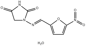 1-[[(5-硝基-2-呋喃基)亚甲基]氨基]-2,4-咪唑烷二酮一水合物 结构式