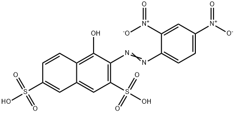 4-ヒドロキシ-3-[(2,4-ジニトロフェニル)アゾ]ナフタレン-2,7-ジスルホン酸 化学構造式