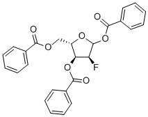 1,3,5-三-O-苯甲酰基-2-脱氧-2-氟-alpha-L-阿拉伯呋喃糖 结构式