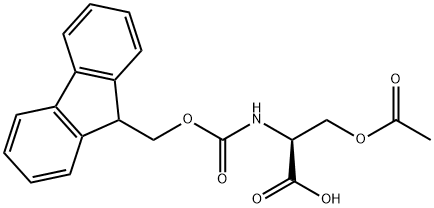 O-乙酰基-N-[(9H-芴-9-甲氧基)羰基]-L-丝氨酸 结构式