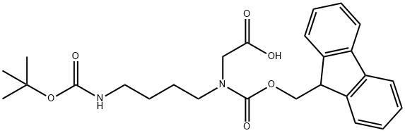 N-芴甲氧羰基-N-(4-叔丁氧羰基氨基丁基)甘氨酸 结构式