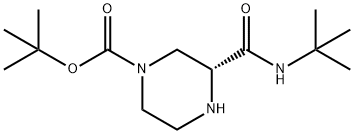(R)-4-Boc-哌嗪-2-羧酸叔丁基酰胺, 171866-36-7, 结构式