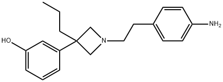 1-(4-Aminophenethyl)-3-propyl-3-(3-hydroxyphenyl)azetidine 结构式