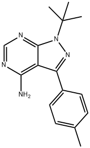 4-アミノ-1-TERT-ブチル-3-(4-メチルフェニル)ピラゾロ[3,4-D]ピリミジン 化学構造式