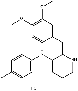 1-(3,4-二甲氧基苄基)-6-甲基-2,3,4,9-四氢-1H-吡啶并[3,4-B]吲哚盐酸盐, 172895-15-7, 结构式