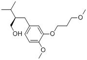 (R)-2-[3-(3-メトキシプロポキシ)-4-メトキシベンジル]-3-メチルブタン-1-オール 化学構造式