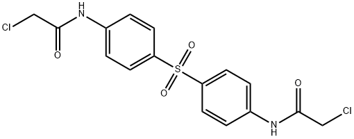 N,N'-[スルホニルビス(1,4-フェニレン)]ビス(クロロアセトアミド) 化学構造式