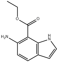 6-氨基-1H-吲哚-7-羧酸乙酯 结构式