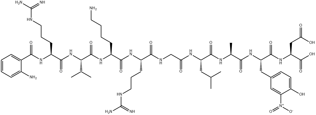 ABZ-ARG-VAL-LYS-ARG-GLY-LEU-ALA-M-NITRO-TYR-ASP-OH, 174838-79-0, 结构式