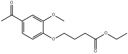4-(2-メトキシ-4-アセチルフェノキシ)酪酸エチル 化学構造式