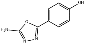 4-(5-アミノ-1,3,4-オキサジアゾール-2-イル)フェノール 化学構造式