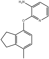 2-[(7-甲基-2,3-二氢-1H-茚-4-YL)氧]吡啶-3-胺 结构式