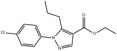 1-(4-クロロフェニル)-5-プロピル-1H-ピラゾール-4-カルボン酸エチル 化学構造式