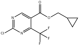 2-クロロ-4-(トリフルオロメチル)ピリミジン-5-カルボン酸シクロプロピルメチル 化学構造式