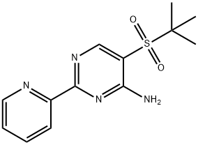 5-叔丁基磺酰基-2-(2-吡啶)嘧啶-4-胺, 175202-19-4, 结构式