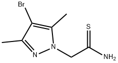 2-(4-溴-3,5-二甲基-1H-吡唑-1-基)乙烷硫代酰胺, 175202-68-3, 结构式