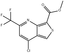 4-クロロ-6-(トリフルオロメチル)チエノ[3,4-B]-ピリジン-1-カルボン酸メチル 化学構造式