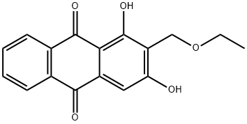 1,3-ジヒドロキシ-2-(エトキシメチル)-9,10-アントラキノン 化学構造式