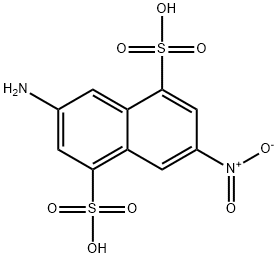 3-氨基-7-硝基萘-1,5-二磺酸 结构式