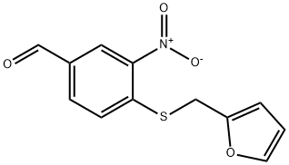 4-[(2-呋喃甲基)硫代]-3-硝基苯甲醛 结构式