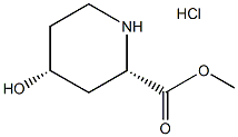 (2S,4R)-methyl 4-hydroxypiperidine-2-carboxylate hydrochloride Structure