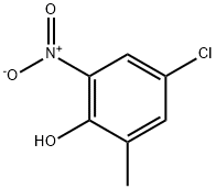 4-クロロ-2-メチル-6-ニトロフェノール 化学構造式
