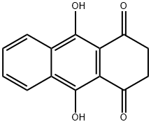 9,10-ジヒドロキシ-1,2,3,4-テトラヒドロアントラセン-1,4-ジオン 化学構造式