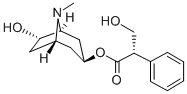 α-(ヒドロキシメチル)ベンゼン酢酸6-ヒドロキシ-8-メチル-8-アザビシクロ[3.2.1]オクタン-3-イル 化学構造式