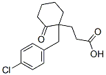 1-(p-クロロベンジル)-2-オキソシクロヘキサンプロピオン酸 化学構造式