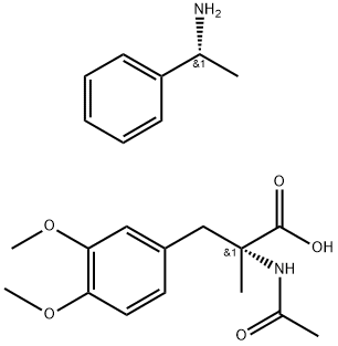 N-乙酰-D-Α-甲基多巴二甲醚(+)Α-甲基苄胺盐 结构式