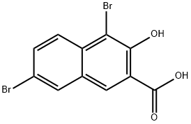 4,7-ジブロモ-3-ヒドロキシ-2-ナフトエ酸 化学構造式