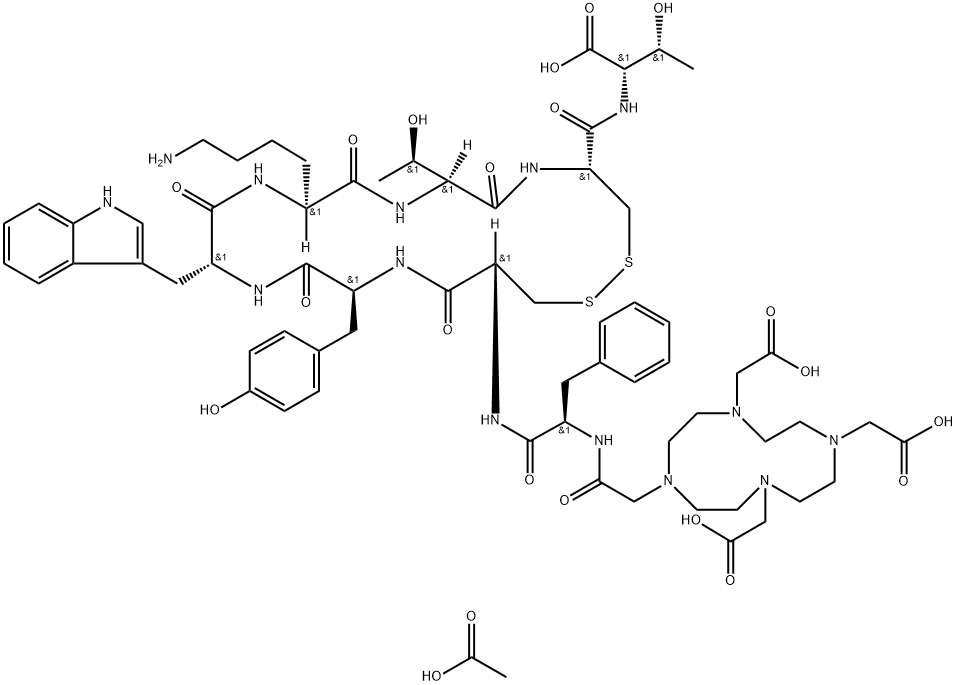 DOTA-(Tyr3)-Octreotate Structure