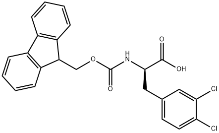 FMOC-D-3,4-二氯苯丙氨酸, 177966-58-4, 结构式