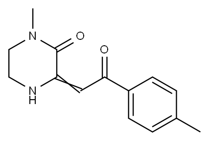 (3Z)-1-甲基-3-[2-(4-甲基苯基)-2-羰基-亚乙基]哌嗪-2-酮, 178408-16-7, 结构式
