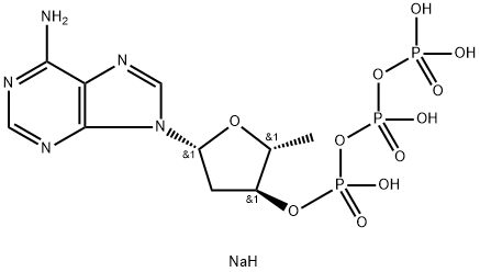 2′,3′-二脱氧腺苷5′-三磷酸 钠盐 溶液 结构式