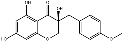 (S)-2,3-Dihydro-3,5,7-trihydroxy-3-[(4-methoxyphenyl)methyl]-4H-1-benzopyran-4-one Structure