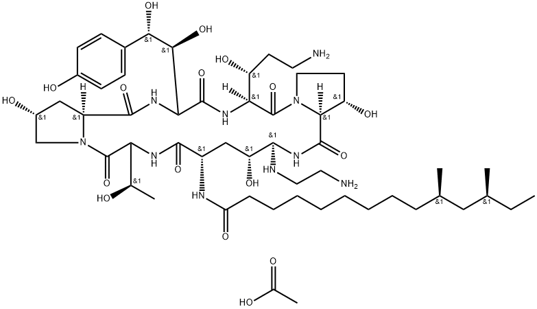醋酸卡泊芬净, 179463-17-3, 结构式